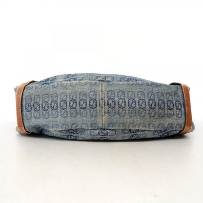 Gucci Abby Tote Bag 130736 Denim Blue Brown Champagne