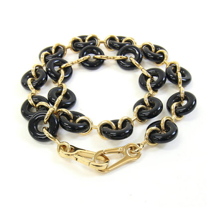 Loewe Donut Chain Shoulder Strap C564T03X02 Black Gold Acetate Metal Replacement Bag