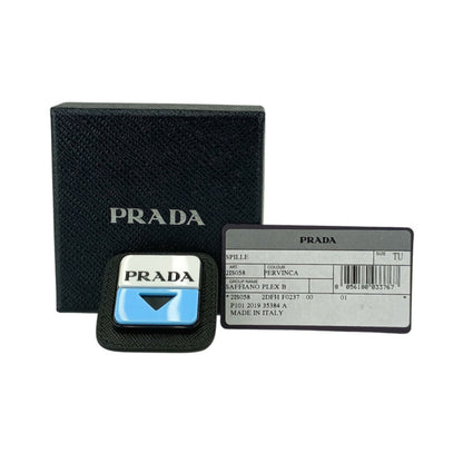 Prada Prada Brooch 2Is058 Black White Blue Leather Plastic