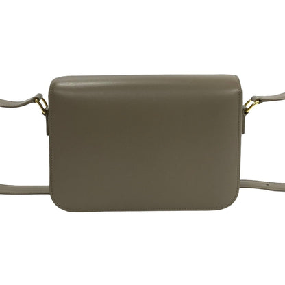 Celine Classic Triomphe Logo Hardware Leather Mini Shoulder Bag Sacoche Greige 68561