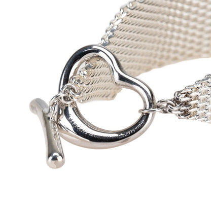 Tiffany & Co. Open Heart Toggle Chain Bracelet/Bangle In 925 Sterling Silver