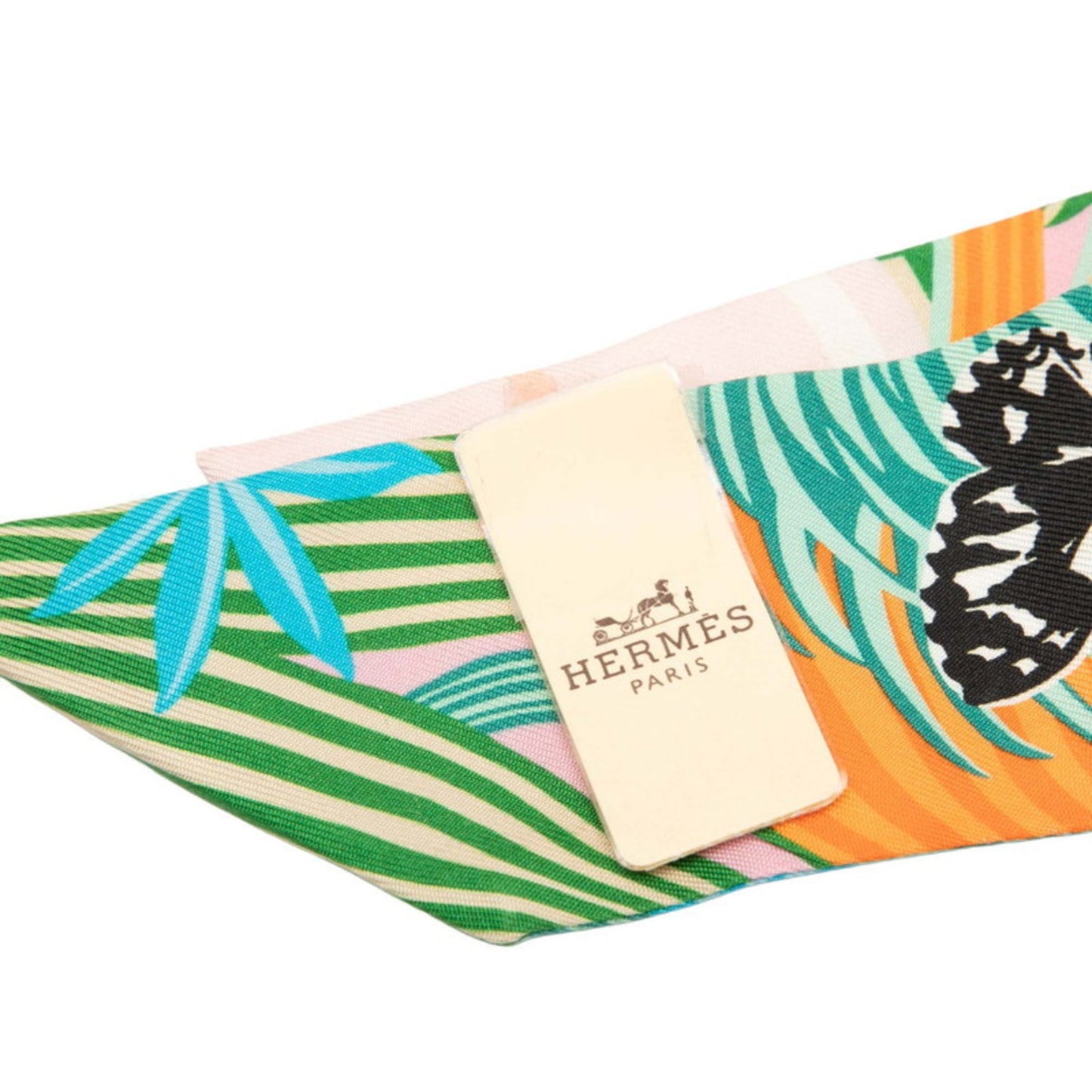 Hermes Herms Twilly Jaguar Quetzal Scarf