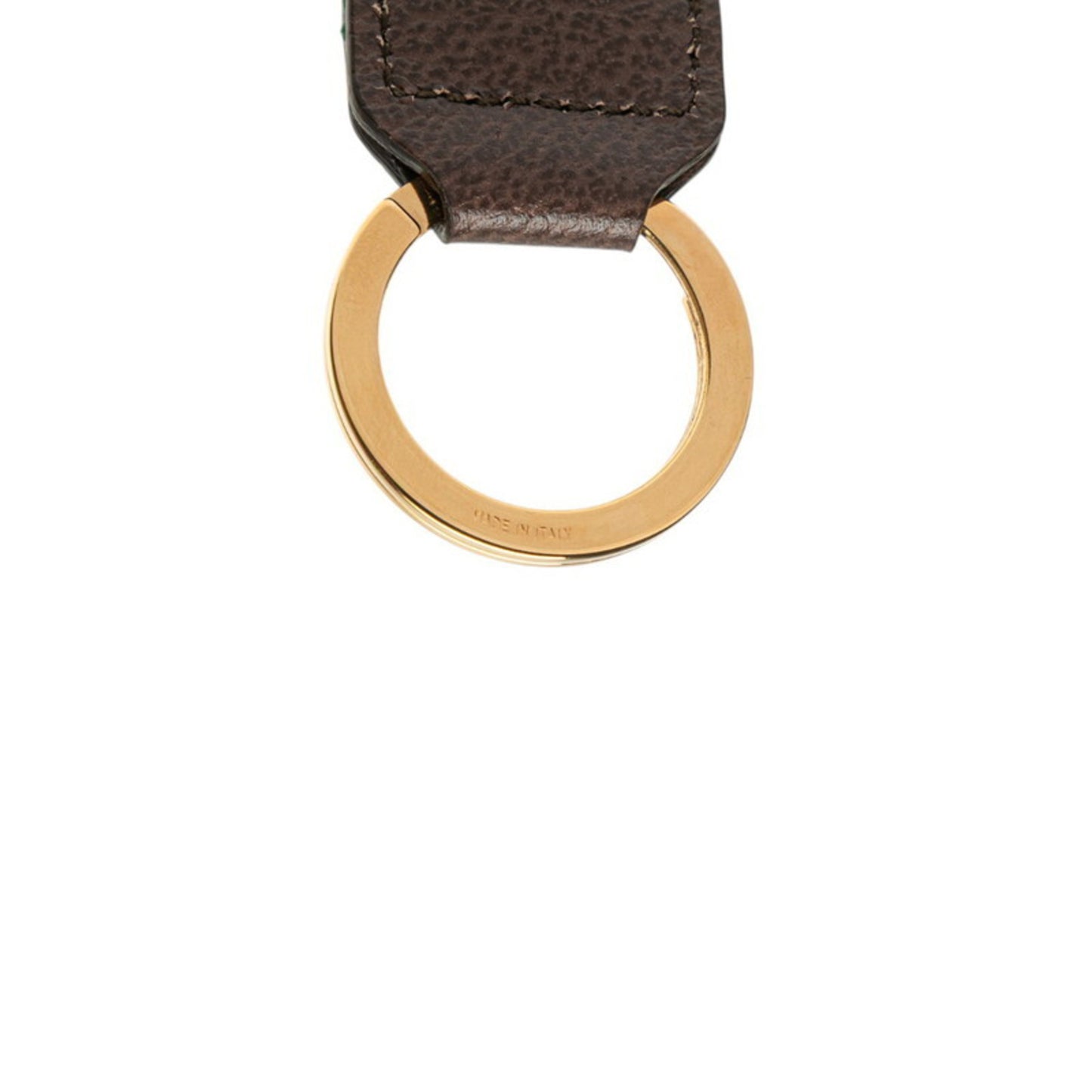 Gucci Ophidia Sherry Line Key Ring 479292 Brown Gold Leather Canvas