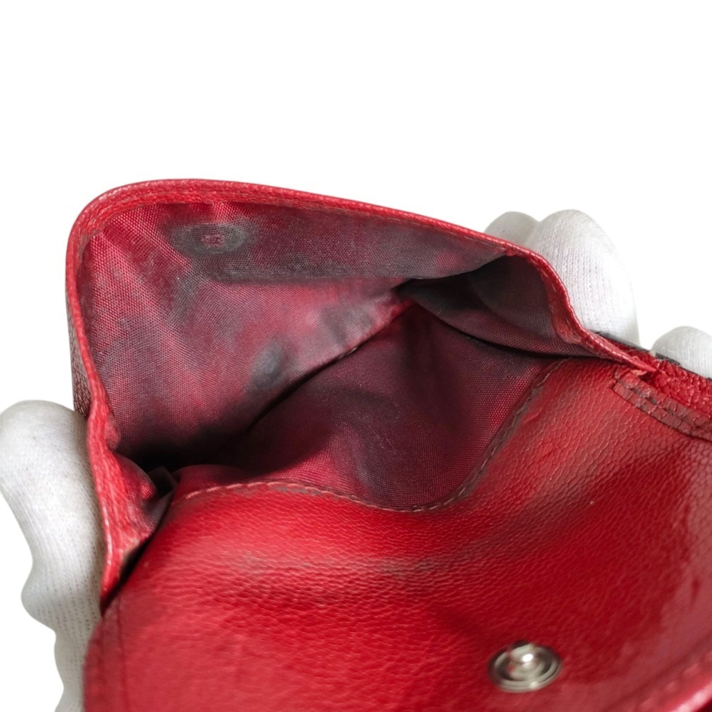 Miumiu Miu Madras City Calfskin Logo Compact Wallet Bifold 5Mv204 Red With Box