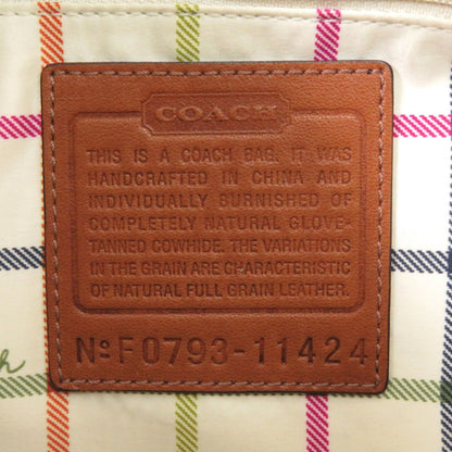 Coach One-Shoulder Leather Brown Shoulder Bag 0681 Coach