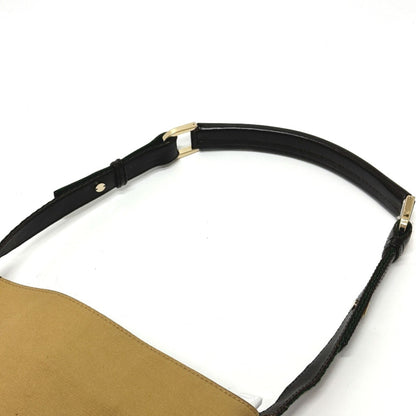 Gucci 001-4286 Vintage Sherry Line Bucket Shoulder Bag In Leather/Canvas