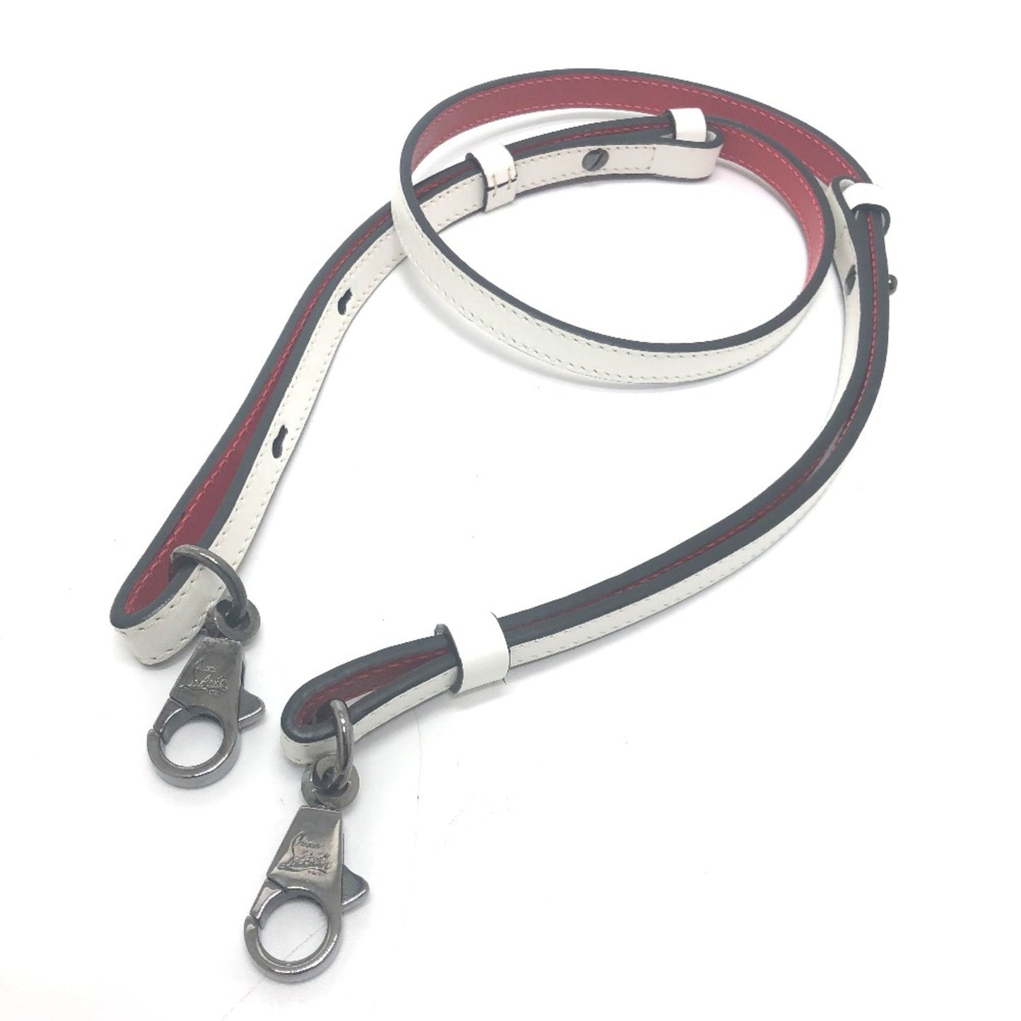 Christian Louboutin Emblem Trick Truck Bag 2Way Clutch Bag Tote Bag White Red