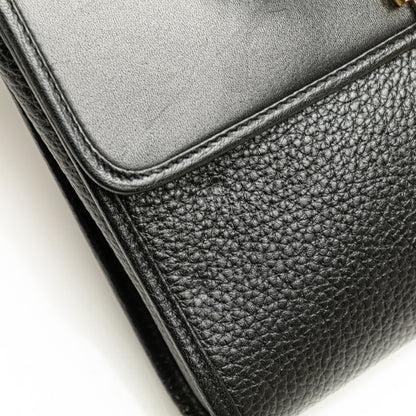 Christian Dior Dior Cd Logo Shoulder Bag In Black Leather