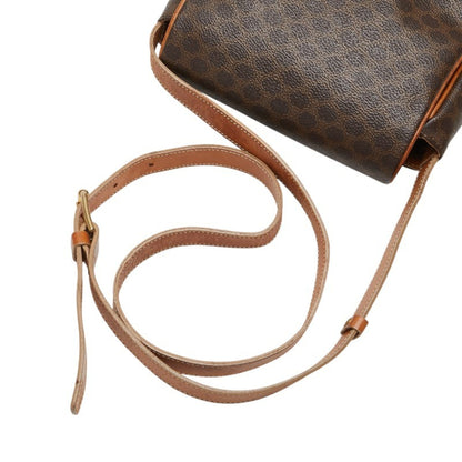 Celine Macadam Shoulder Bag Brown Pvc Leather