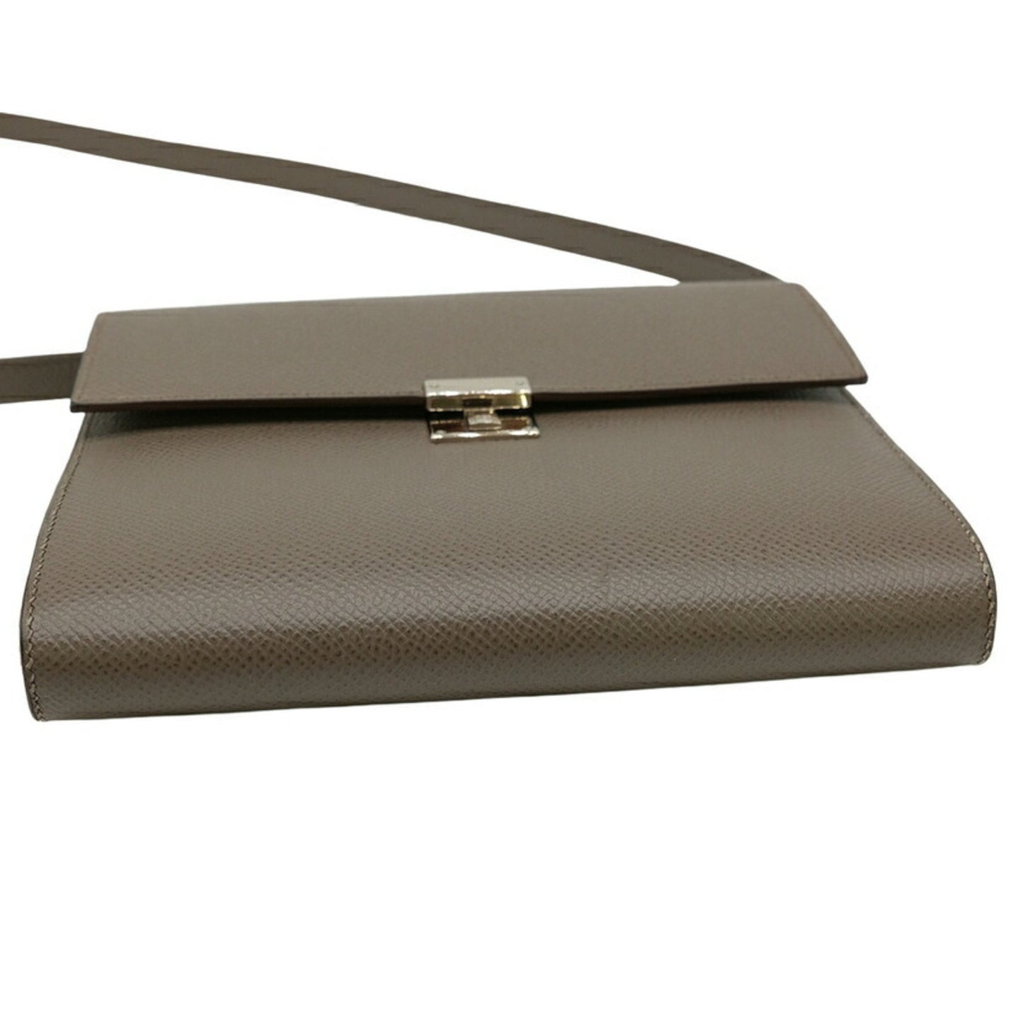 Hermes Click 16 Shoulder Bag Pouch Wallet Epsom Leather Etoupe Greige #A