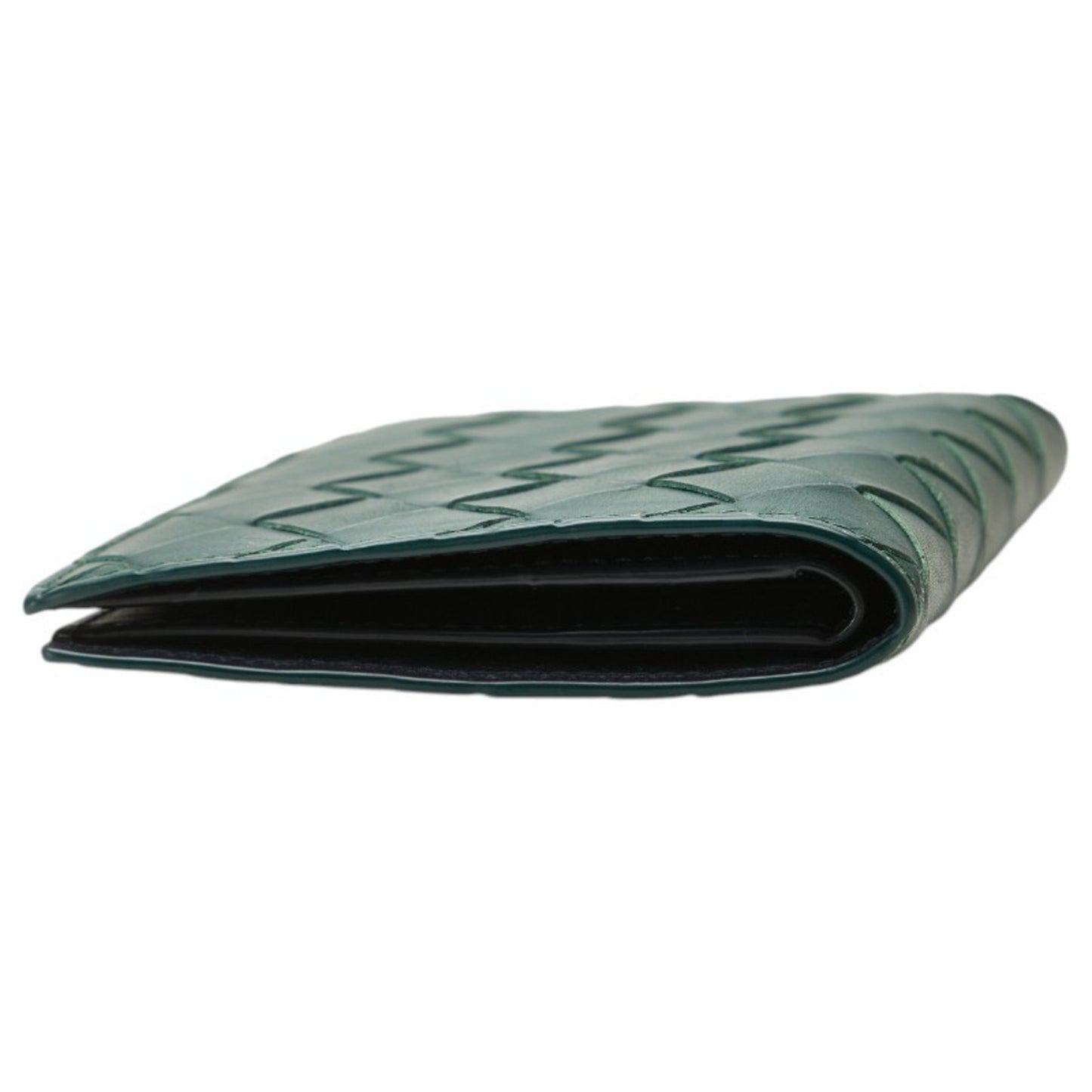 Bottega Veneta Intrecciato Long Wallet Green Leather
