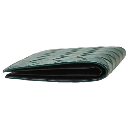 Bottega Veneta Intrecciato Long Wallet Green Leather
