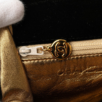 Chanel Matelasse Coco Mark Mini Handbag In Black Velvet