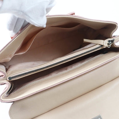 Longchamp Madeleine 2077886258 Logo-Embossed Leather Handbag In Dusty Pink