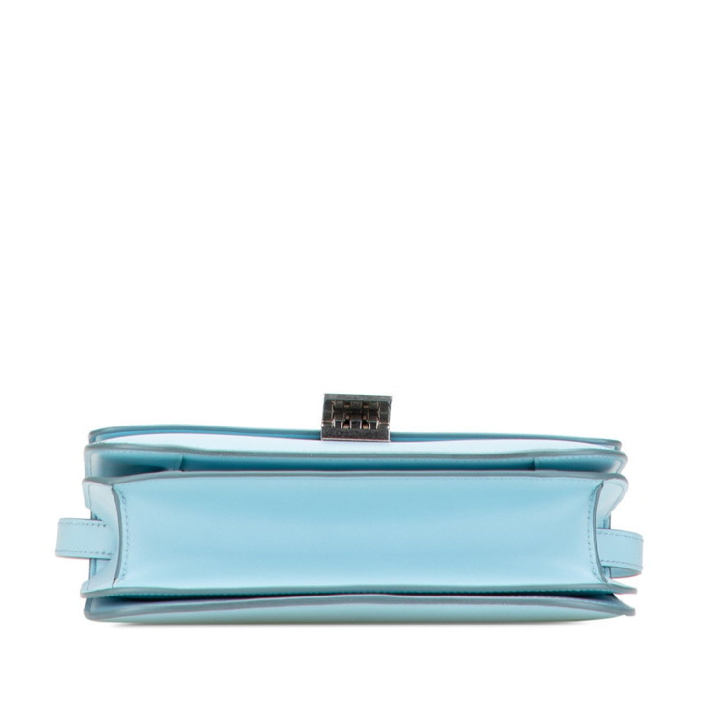 Celine Classic Box Medium Crossbody Shoulder Bag In Light Blue Leather