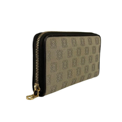 Loewe Anagram Zip-Around Wallet - Beige And Brown Canvas Leather