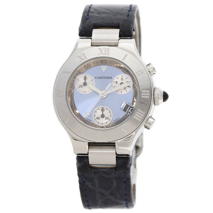 Cartier W1020013 Chronoscuff Sm Watch Stainless Steel Leather