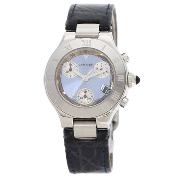 Cartier W1020013 Chronoscuff Sm Watch Stainless Steel Leather