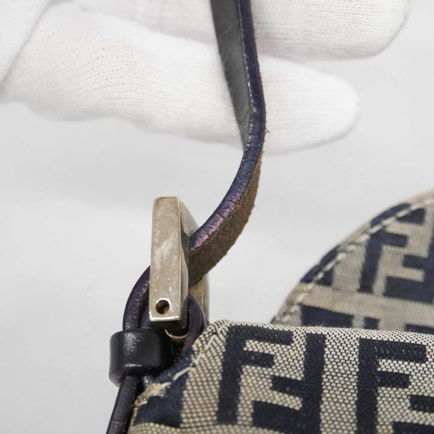 Fendi Zucchino Nylon Canvas Handbag Navy