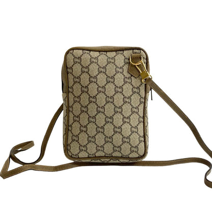 Gucci Old Gucci Vintage Plus Logo Leather Mini Shoulder Bag Pochette Brown 21335