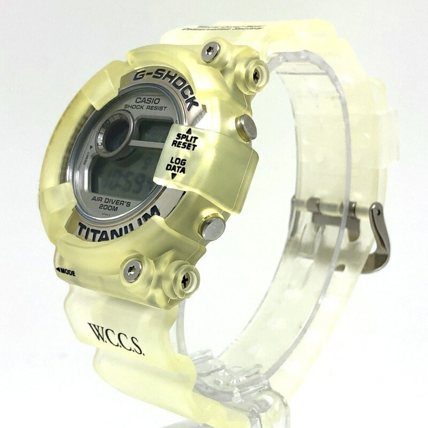 G-Shock Casio Frogman Wccs Dw-8201Wc-8T Titanium Watch With White Skeleton And Black Case
