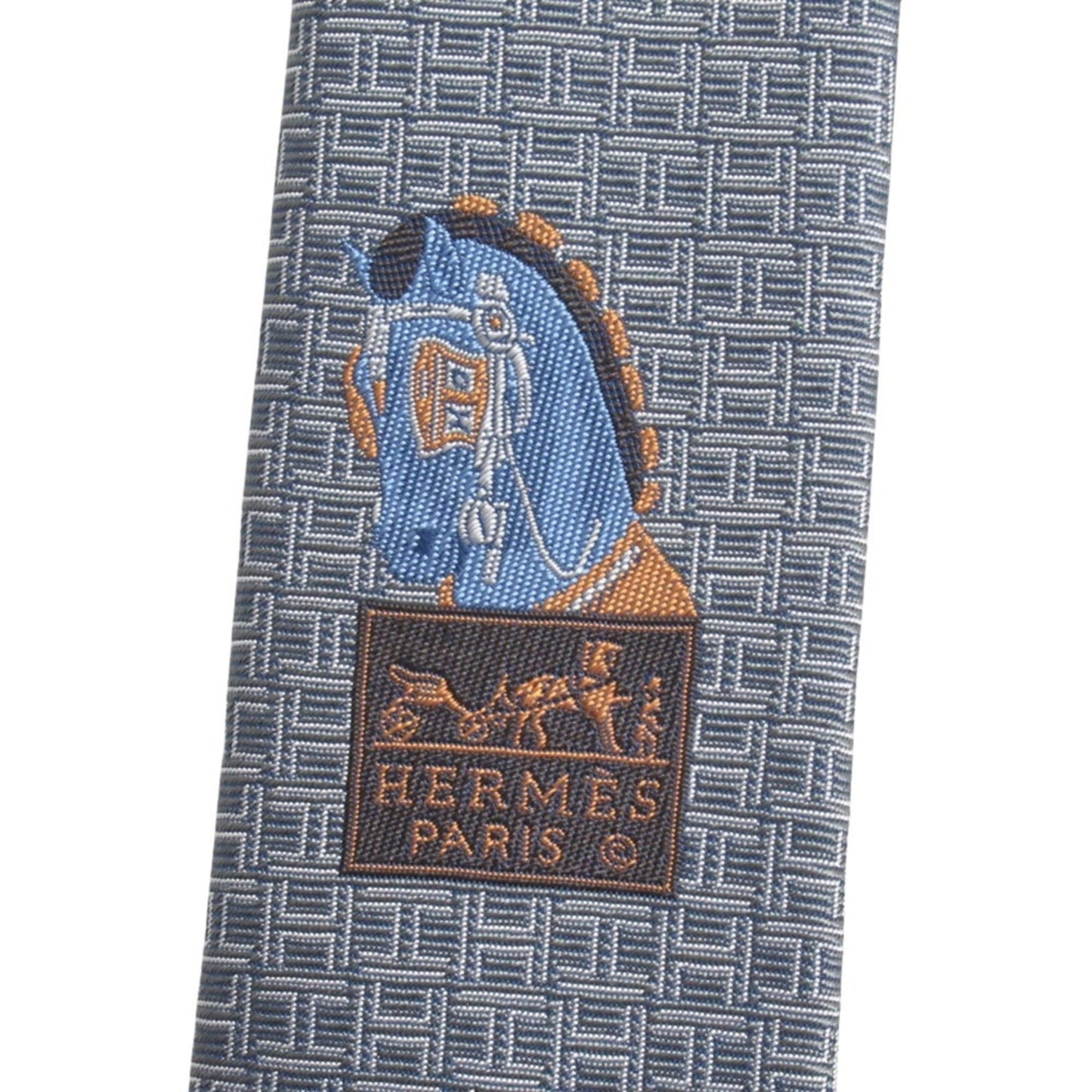 Hermes De Face Et De Profile Regular Tie With H Logo