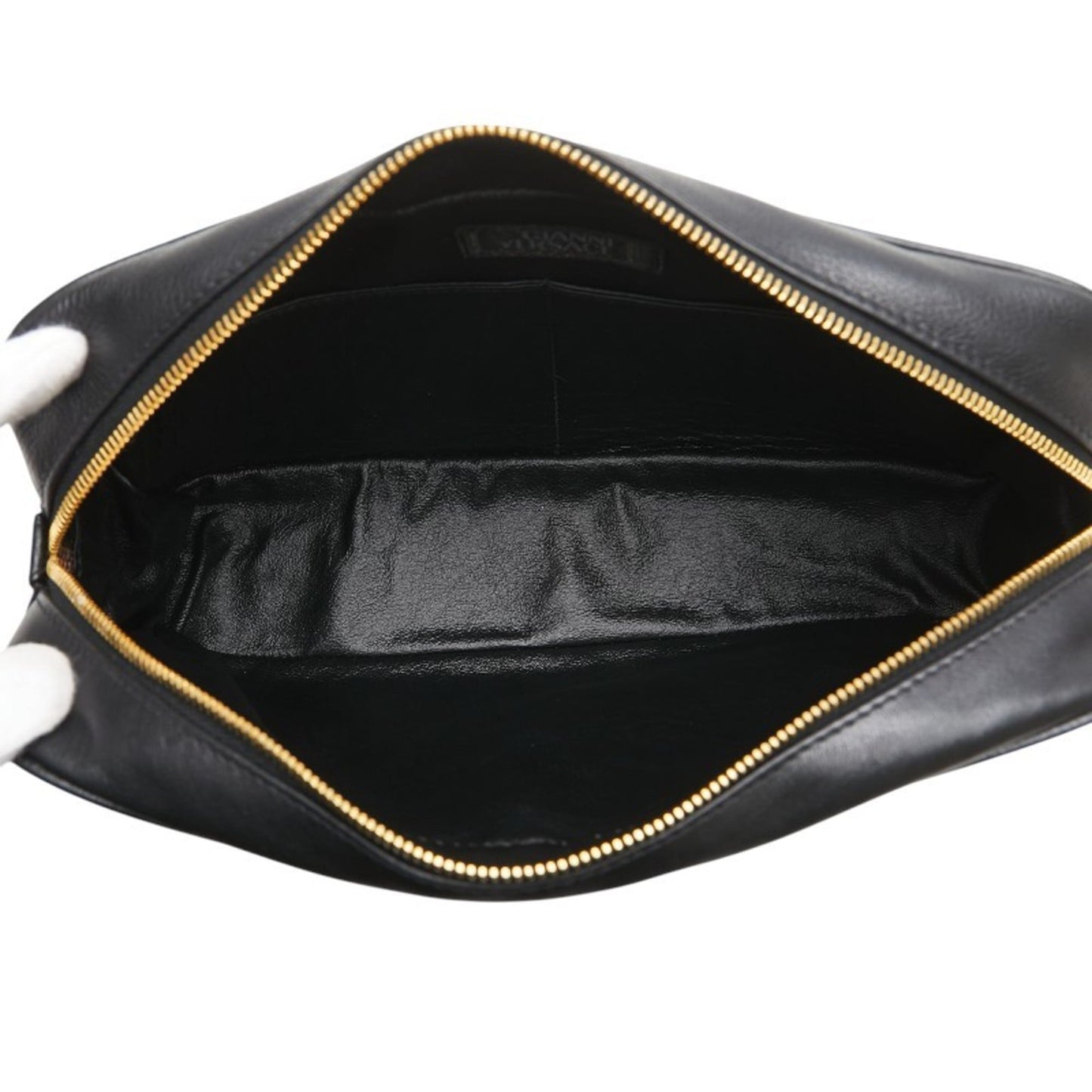 Versace Medusa Clutch Bag/Second Bag In Black Leather