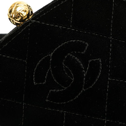 Chanel Matelasse Coco Mark Mini Handbag In Black Velvet