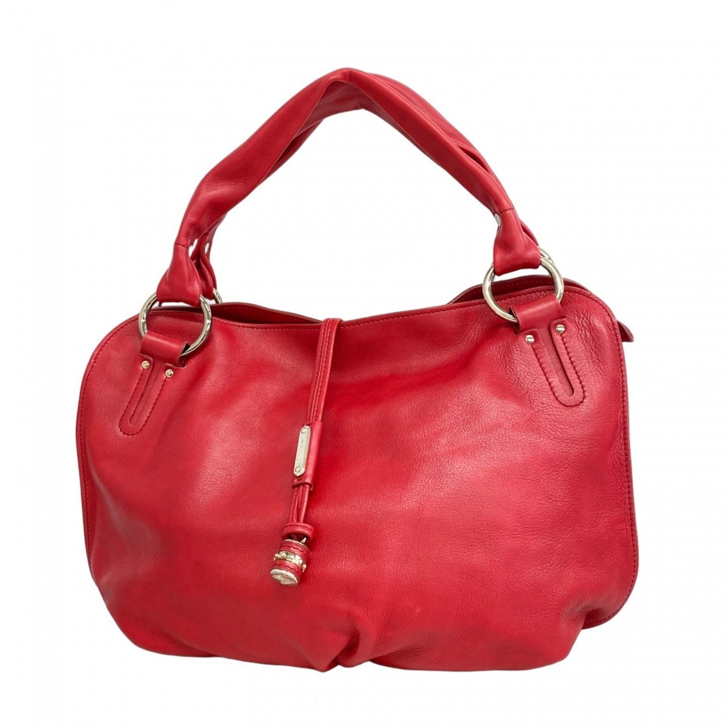 Celine Shoulder Bag Leather Red