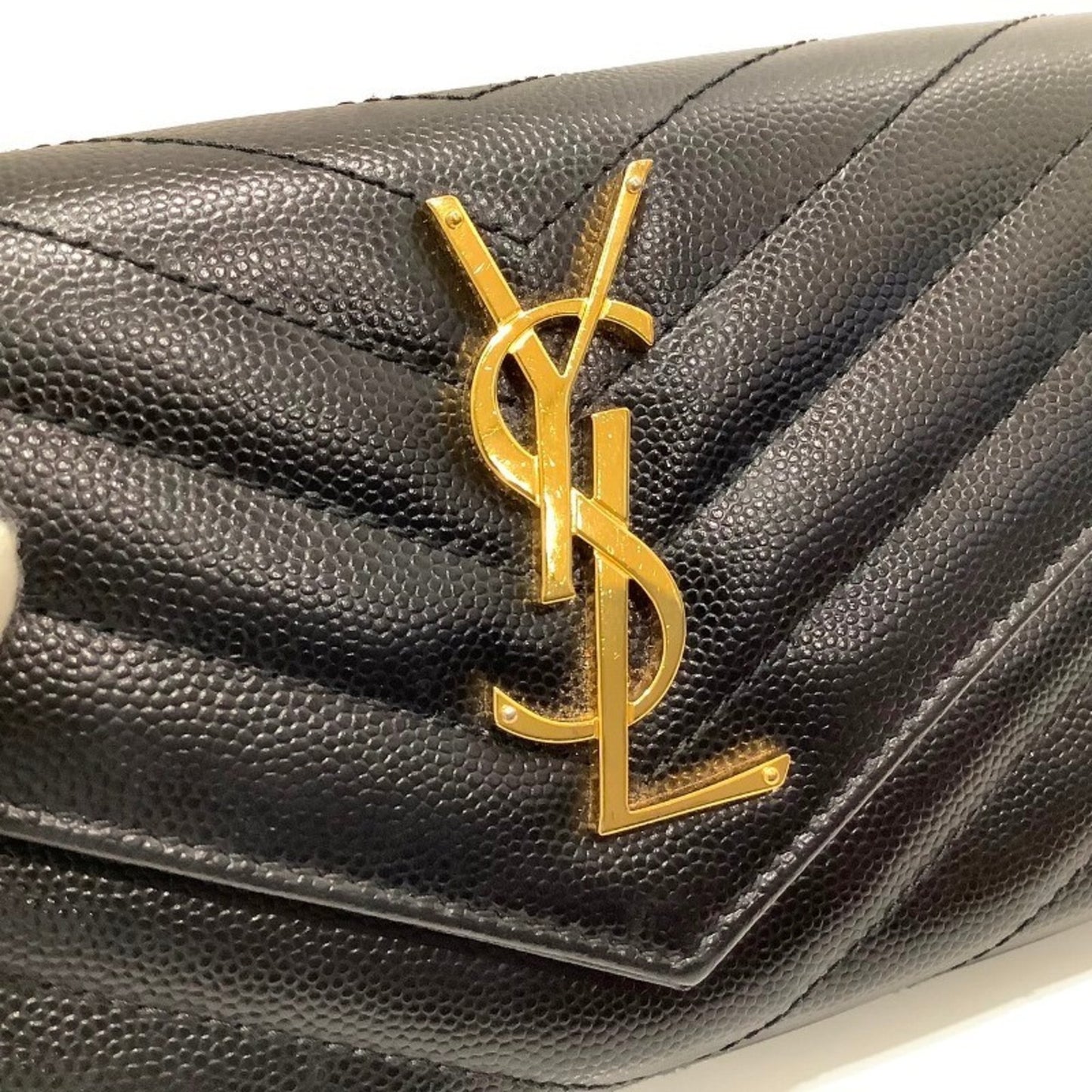 Yves Saint Laurent Saint Laurent Paris Caviar Quilted Long Flap Wallet