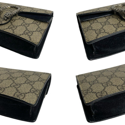 Gucci Dionysus Super Mini Bag Gg Supreme Leather Chain Shoulder Brown 27839