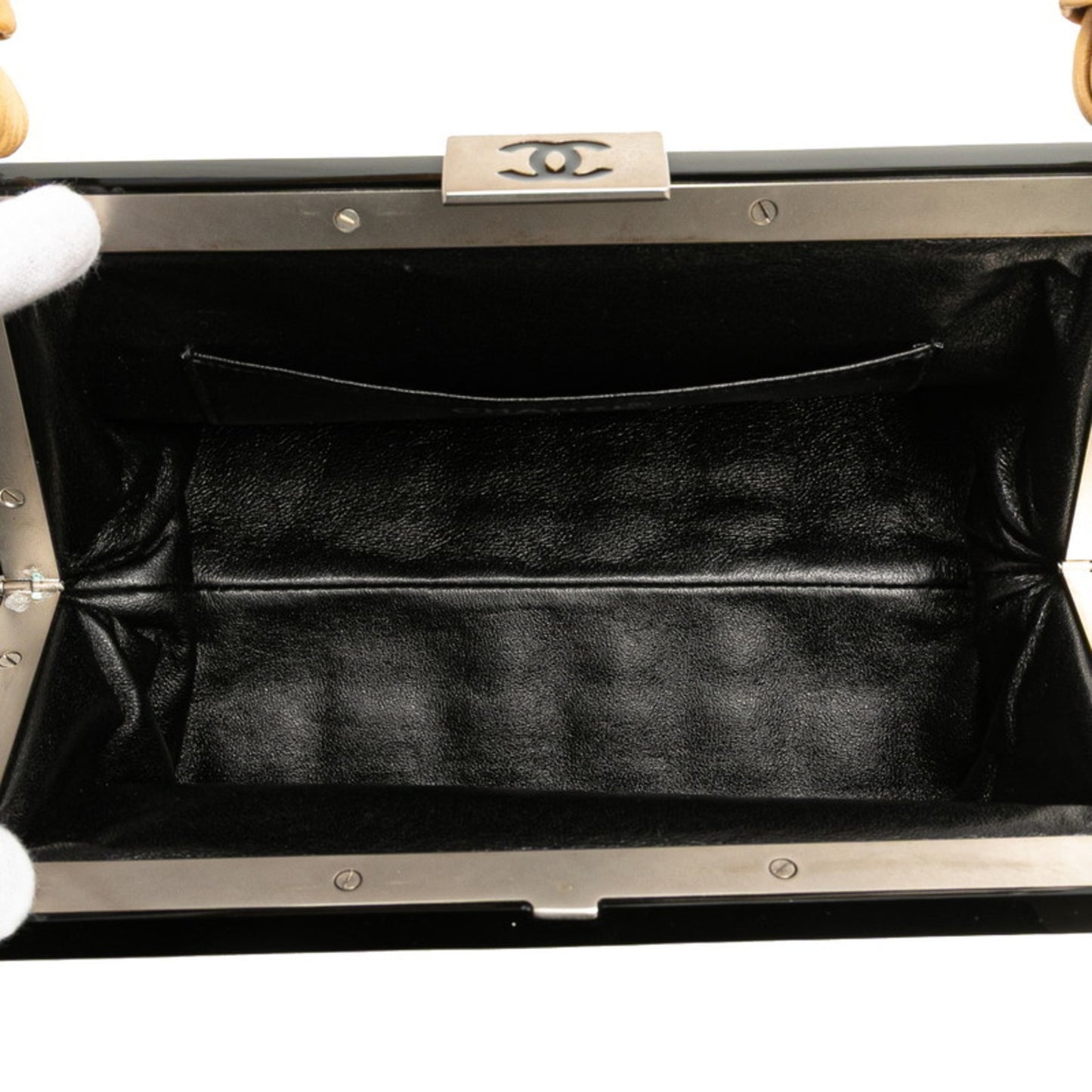 Chanel Chocobar Coco Mark Clasp Purse Handbag In Beige