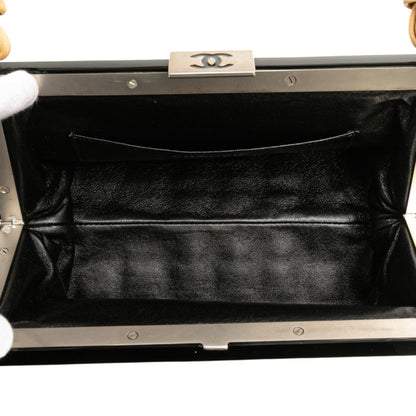 Chanel Chocobar Coco Mark Clasp Purse Handbag In Beige