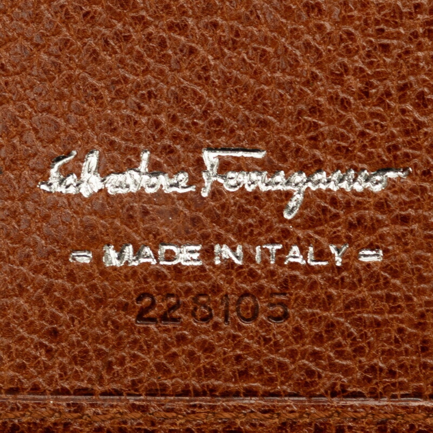 Salvatore Ferragamo F Metal Fittings Key Case 6-Fold Billfold 228105 Brown Leather