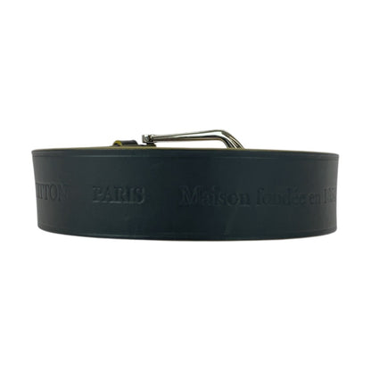 Louis Vuitton 95Cm/38 Inch Black Leather Belt With Silver Hardware