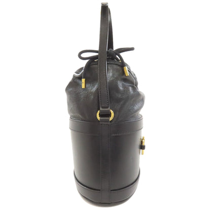 Gucci 602118 Horsebit Bucket Bag Tote Leather