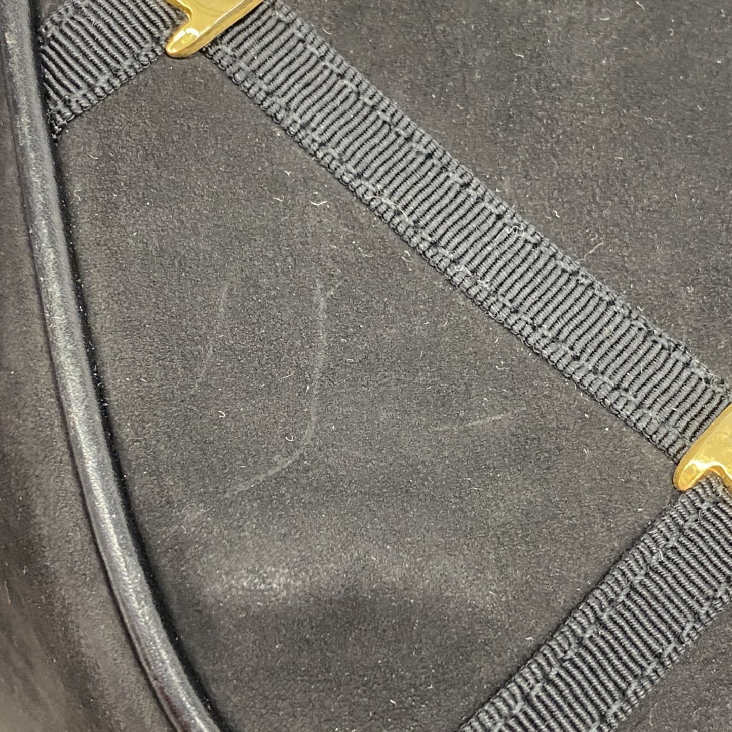 Salvatore Ferragamo Vara Shoulder Bag In Black Suede