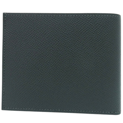 Unused Herms Mc2 Citizen Twill Compact Epsom Leather Vert Mangrove K Stamp (Made In 2025) Bi-Fold