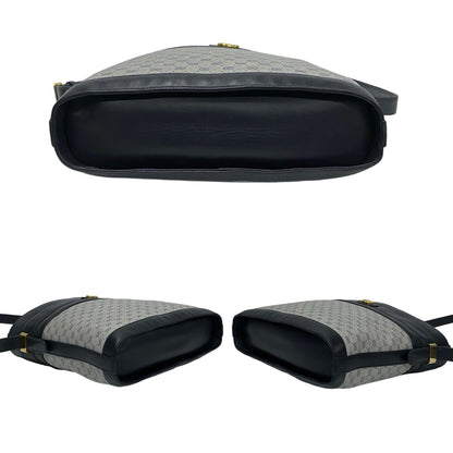 Gucci Old Gucci Micro Gg Logo Hardware Leather Genuine Shoulder Bag Pochette Navy 03913