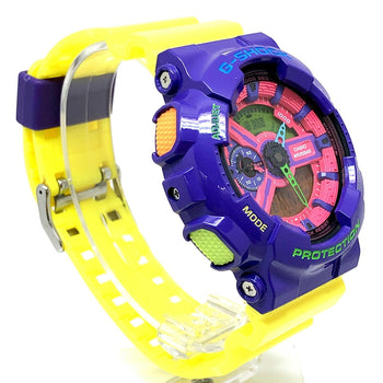 G-Shock Casio Watch Ga-110Hc-6A Hyper Colors Big Case Purple Yellow Pink Painted Ana-Digi Released