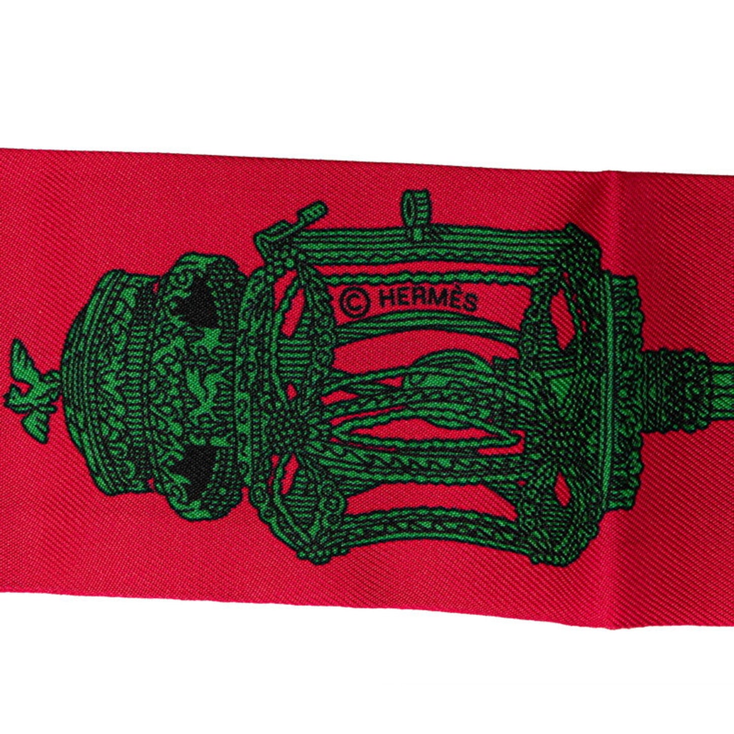 Hermes Twilly Merveilleuses Lanternes Scarf Muffler Red Multicolor Silk