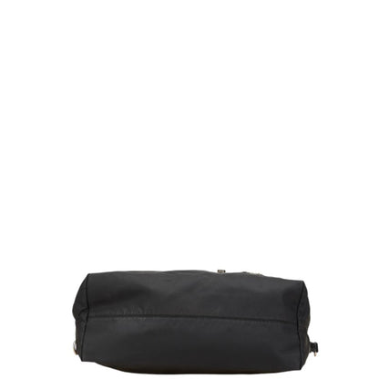 Prada Skull Stud Handbag Tote Bag Black Nylon Leather