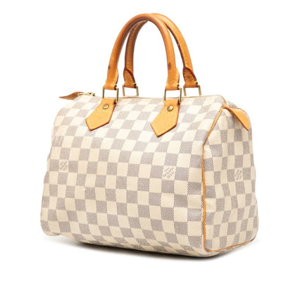 Louis Vuitton Damier Azur Speedy 25 Handbag/Mini Boston Bag N41371 White Leather