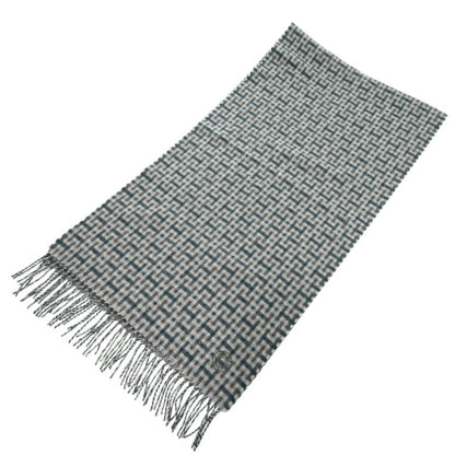 Hermes H Ecosse H394083T 06 Cashmere Green Grey Scarf 0846Hermes
