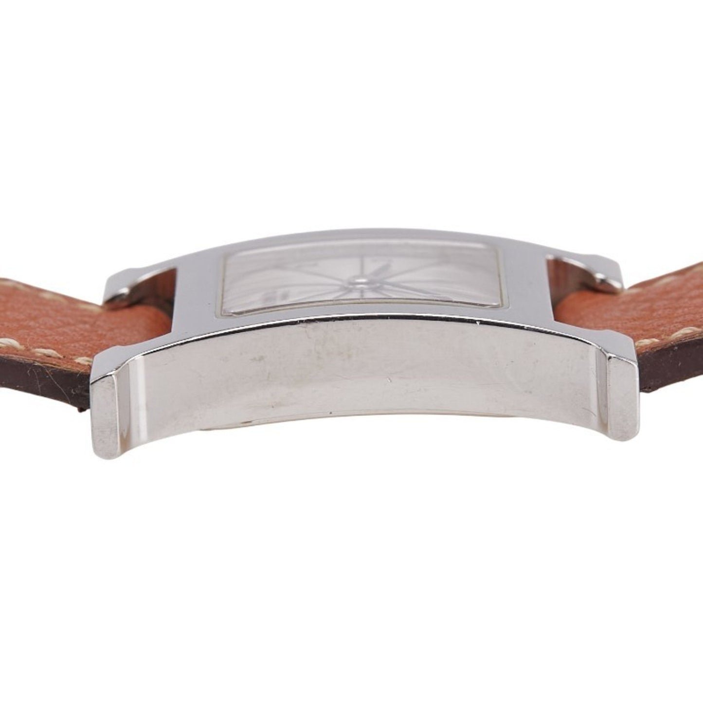 Herms H Watch Hh1.210 Quartz Silver Dial Stainless Steel Leather