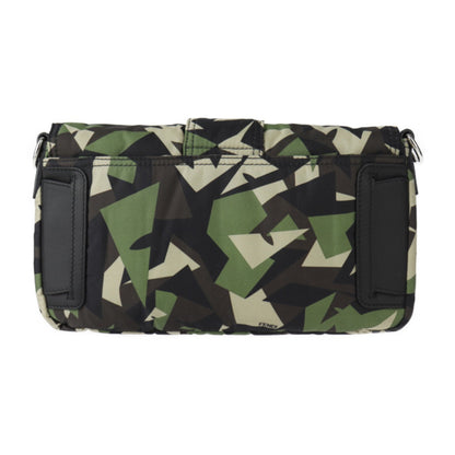 Fendi Mamma Bucket Camouflage Shoulder Bag 7V72 Nylon Leather Green Beige Black Waist Clutch 3Way