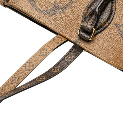 Louis Vuitton Monogram Giant Reverse On The Go Gm Handbag Shoulder Bag M45320 Brown Pvc Leather