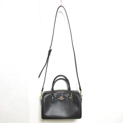 Coach Lowan Satchel Leather 2Way Handbag Shoulder Bag Cv962 Black