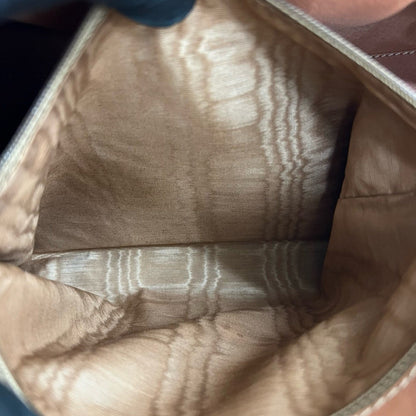 Celine Macadam Blason Logo Print Leather Handbag/Mini Boston Bag Brown 27020