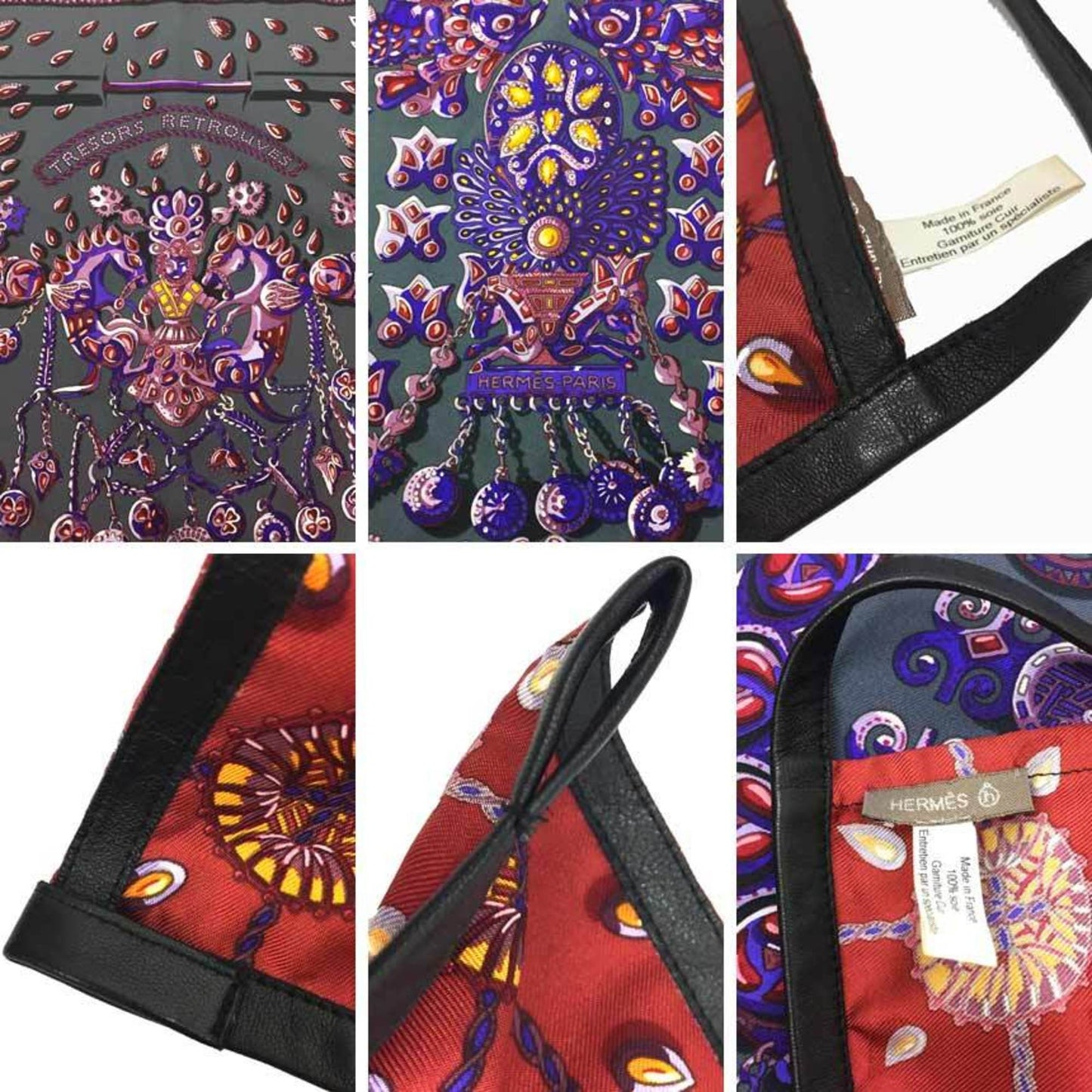 Hermes Petit H Scarf Muffler Carre 90 Leather Trimming Tresors Retrouves Hidden Treasure Hermes